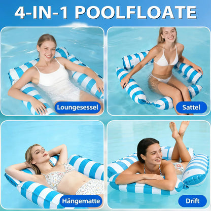 🎁 KAUFE 1, ERHALTE 1 KOSTENLOS 🎉4-in-1 Aufblasbare Pool-Hängematte – Treiben, Faulenzen & Entspannen überall – ABB8(X)