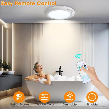 2026 New Rechargeable Motion Sensor Ceiling Light with Remote - Magnetic Wireless Ceiling Light Battery Powered for Closet Shower Stairs Shed Hallway Porch Patio ect-GD