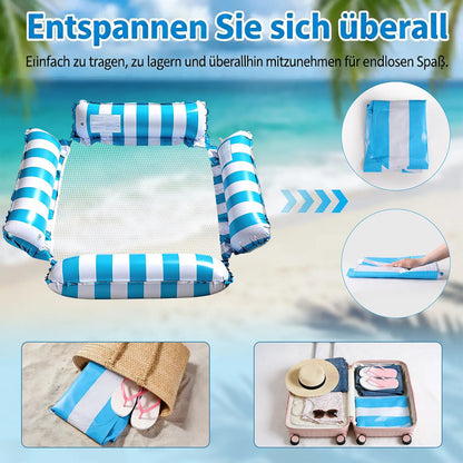🎁 KAUFE 1, ERHALTE 1 KOSTENLOS 🎉4-in-1 Aufblasbare Pool-Hängematte – Treiben, Faulenzen & Entspannen überall – ABB8(X)