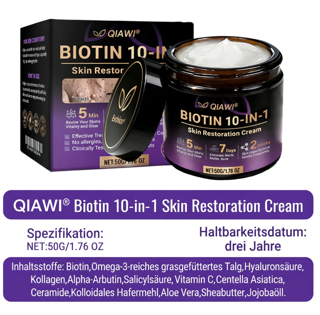 Hergestellt und versendet aus den USA ✨ QIAWI® Biotin 10-in-1 Skin Restoration Cream 🍀-H1