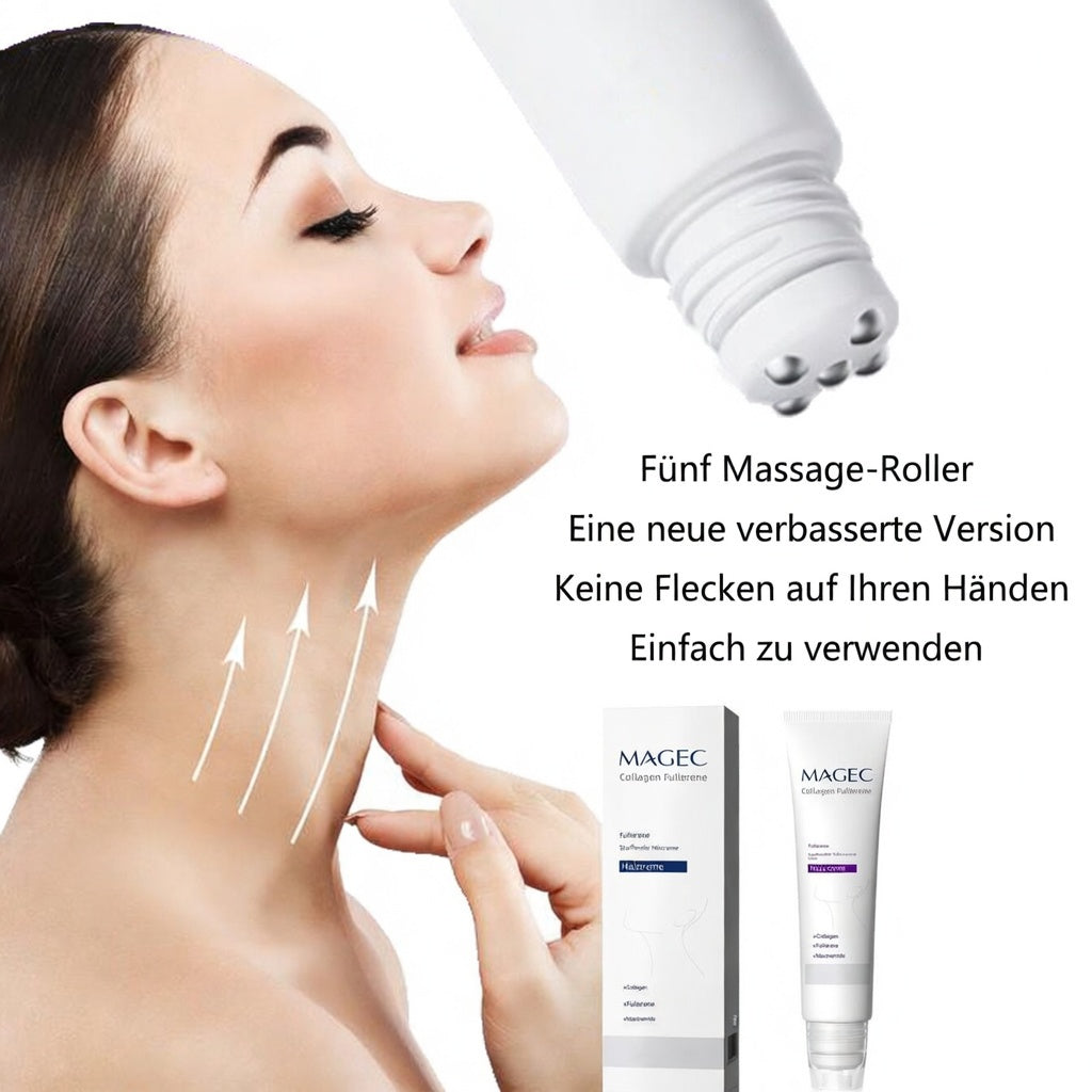 🔥Kaufe 1, erhalte 1 kostenlos🎁Kollagen-Fullerene-Festigungs-Halscreme – Reduziert Falten und Doppelkinn, Fünf Rollen für eine umfassende Massage(X1）-ABB8
