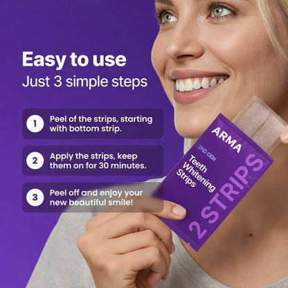 🏆Flash Sale-Purple Whitening Strips🦷Non Sensitive Teeth Whitening , Peroxide-Free-ABB8